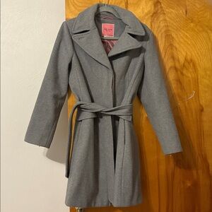 Kate Spade Wool Blend Gray Belted Coat